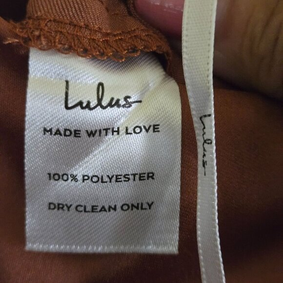 Lulus Hollywood Woman Bronze Satin Midi Slip Dress Size S - Picture 8 of 8